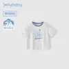 Camiseta Infantil Listrada de Manga Curta Verão 2026 Novo Estilo Meninas Algodão Puro Solta Respirável Top Meninos Estampado Roupa de Verão