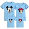 24 Años de Ropa Familiar, Ropa de Verano de Algodón, Camisetas de Manga Corta, Tacto de Algodón, Ropa de Pareja Mickey Inglés Cabeza Grande, Ropa de Clase, Entrega Moderna