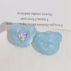 Resina de estilo coreano envolto doce brilhante diamante adorável cabeça de urso brincos gancho de cabelo cocar patch DIY acessórios de jóias