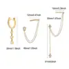 Pendientes de Cadena con Borlas y Incrustaciones de Diamantes Estilo Ins Nuevo Estilo Transfronterizos, Pendientes de Moda Personalizados de Venta Caliente Europeos y Americanos para Mujeres
