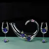 Taça de Rosa Vermelha Esmaltada Nova Taça de Vinho Tinto Taça de Vinho Doméstica Vidro de Cristal Decantador Giratório