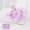 Presilha de Cabelo Transparente Flor Plumeria de Verão, Pinça Grande para Rabo de Cavalo, Acessório de Cabelo Fresco e Simples