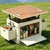 Caja de Almacenamiento para Maletero Exterior de Gran Capacidad Mesa Caja Plegable Multifuncional Integrada para Acampada en Coche Qimiao