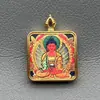 Estilo Xizang Thangka Caja Gabu Colgante de Acero de Titanio Colgante del Zodiaco Benmingfo Tarjeta de Buda Estilo Nacional Colgante Pequeño Thangka de Mano