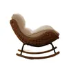 Sillón mecedora perezoso de pingüino, tejido de ratán, para uso doméstico en la sala de estar, asiento individual para adultos, adecuado para dormir y reclinarse, mecedora de salón de ocio para balcón