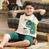 Pijama de verano delgado de algodón con mangas cortas para niño gordo, talla grande, dibujos animados, ropa para aire acondicionado, traje de moda