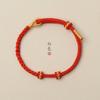 Accesorios de Oro con Cuentas Semiterminados DIY Cuerda de Mano para Pareja para Hombres y Mujeres Cuerda Roja Tejida a Mano Pura