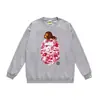 Bape Ape Head marca de moda unisex cuello redondo manga larga algodón estampado holgado chaqueta sudadera de otoño e invierno para hombre