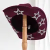 Popular Sombrero de Vaquero Occidental Retro Americano Decoración de Estrella de Pedrería Sombrero de Otoño Sombrero de Copa para Mujer de Gama Alta para Hombre