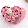 Caja de regalo con forma de corazón de flor de jabón exclusiva transfronteriza regalo para el Día de San Valentín Día de la Madre rosa regalo de cumpleaños creativo