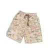 Shorts Graffiti Dopamina Masculino Verão Americano High Street Hip-Hop Soltos Retos Havaiano Casuais