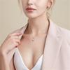 Collar de plata con cadena de clavícula de estilo coreano, elegante y hermoso, con colgante de flor de hibisco para mujer.