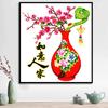 Amazon nuevo bordado de punto de cruz sala de estar nueva caligrafía y pintura china Ruyi decoración del hogar familiar pintura colgante entrega de una sola pieza