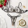 Direto da Fábrica Moda Francesa Sexy Renda Bordada Vazada Sutiã Feminino Malha Transparente Lingerie Sutiã 26066