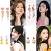 Pendientes de Borla de Flor Colorida, Retro Elegantes, Lujo Accesible de Verano, Pendientes Dulces, Pendientes de Estilo para Fiestas de Alta Gama para Mujeres