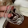 Pulseira com Pingente Quadrado de Prata Esterlina S925 e Contas com Letras em Inglês, Estilo Ins, Única, Minimalista, Design de Nicho, Versátil, Sensação de Alto Padrão