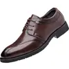 Zapatos de hombre marca Dragonfly auténticos 2026 nueva versión coreana zapatos casuales de vestir cuero genuino suela suave transpirables con cordones zapatos de cuero para hombre