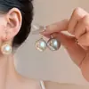 Pendientes de Perla Grandes para Mujer, Gama Alta, Lujo Accesible, Adecuados para Pendientes de Verano 2025 Pendientes Nuevos, Accesorios de Pendientes Blancos