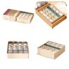 Ropa Interior y Caja de Almacenamiento de Ropa Interior Tela con Tapa Cesto Dividido para Ropa Dormitorio Calcetines Artefacto para Acabado Tres en Uno