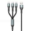 Cable de Datos para Teléfono Móvil de Carga Súper Rápida Rhino 120W Uno para Tres Adecuado para Apple tipo-c Cable de Carga Tres en Uno
