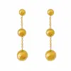 Pendientes Baoman Retro Gradiente Tres Bolas Tamaño Perlas Doradas Borla Acero de Titanio Pendientes Textura de Alta Gama