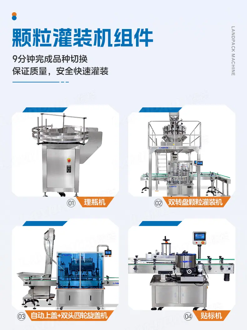 茶叶灌装线（2台理瓶机+组合秤双转盘灌装机+全自动双头旋盖机