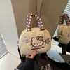 Bolsas Femininas Transfronteiriças, Novos Estilos Outono e Inverno, Bolsas de Mão Bordadas de Gato para Meninas Preenchidas com Algodão Estilo Faculdade, Bolsas Transversais Xadrez de Aparência Sofisticada