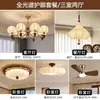 Lustre vintage Nanyang estilo francês, luminária redonda para quarto, luminária de tecido estampada criativa estilo retrô americano para escritório e sala de estar