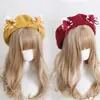 Boina Japonesa Lolita con Lazo y Orejas de Gato, Sombrero Lindo Dulce de Capullo, Otoño Invierno