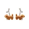 Pendientes de Perro de Terciopelo con Circonita Aguja de Plata Otoño e Invierno Pendientes de Dibujos Animados Lindos Creativos de Nicho Pendientes de Moda de Gama Alta para Mujeres