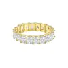 Anillo Cuadrado de Zircón de Plata Esterlina de Moda Europea y Americana para Mujer, Comercio Exterior Transfronterizo, Más Vendido, Alta Calidad, Anillo de Diamantes Completos, Joyería de Mano