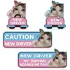 Pegatina Magnética Personalizada para Parachoques de Coche Reflectante Gatito de Dibujos Animados Bolsa Emocional Pegatina Magnética de Panal para Conductor Novato