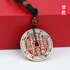 Rongsheng Estilo Étnico Aleación Cinabrio Cuatro Pliegues Montaña Fantasma Taoísta Joyería Colgante Nuevo Collar Chinoiserie Llavero Moneda de Cobre