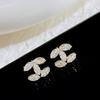 Exquisitos pendientes de lujo con destellos de circonita y diamantes para mujer, de plata s925, elegantes y sencillos, de alta gama, para uso diario.