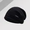 Gorro holgado~ Gorro holgado de lana pura con borde enrollado para mujer, hace que la cara se vea más pequeña, circunferencia de cabeza grande, gorro de lana tejido, gorro cálido casual para otoño e invierno