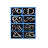 Anillo Chino Serie Nueve Entrelazados Desbloqueo y Desabrochado Juego de Ocho Piezas Venta al por Mayor Hebilla de Inteligencia Juego de 8 Piezas Hebilla Rompecabezas de Metal Abc