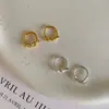 Saiina Toma Real Transfronterizo Coreano Nuevo Anillo de Oreja de Nudo Simple de Plata 925 Hebilla de Oreja Pendientes Distintivos Celebridad de Internet