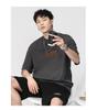 Camiseta de manga corta de verano para hombre de Guochao High Street con estampado de gran tamaño, holgada, de media manga, de algodón puro, de marca de moda