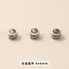 Jingdian Jewelry Aleación de Plata y Zinc del Tíbet Cuentas Redondas con Diamantes, Cuentas Separadoras, Cuentas de Ábaco, Accesorios para Pulseras DIY, Cuentas Sueltas al por Mayor