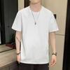 Camiseta Hombre Manga Corta Color Sólido Top Unisex Versátil Holgada Estudiante Media Manga Leche de Seda Estilo Coreano Moda Ropa para Hombre
