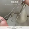 Novo colar S925 com pingente de porco e cristais de gelo, um design de nicho com um toque de luxo e sofisticação, um item popular no Xiaohongshu, uma corrente para clavícula feminina