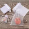 Bolsas de organza blancas al por mayor, bolsas de regalo con cordón, bolsas de malla a prueba de mosquitos, bolsas de malla para empaque de joyería, bolsas para dulces