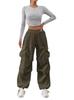 Calça Cargo de Bolso de Moda Verão Nova Europeia e Americana para Mulheres, Calça Casual Petite, Calça Esportiva