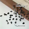 Decorações de Nail Art com Zircônia Preta em Formato de Cisne, Gota d'Água, Marquise, Ponta Inferior Afiada, Irregular, Mini, Fundo Plano Chanfrado