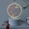 Venta al por mayor de fábrica tablero de escritura DIY de moda en internet luz nocturna luz nocturna 3D tablero de mensajes luminoso acrílico borrable