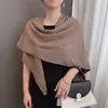 Bufanda Triángulo Grande Asimétrica de Alta Elasticidad para Mujer Mezcla de Lana Invierno Cálido Tejida Calada Retorcida Bufanda Chal Cálido