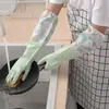 Guantes para el hogar cocina limpieza platos manga fina impermeable alargada pvc lavado de ropa antideslizante plástico cuero guantes