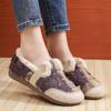 Zapatos de Pescador Estilo Tweed, Zapatos de Algodón para Mujer, Nuevos Slip-On sin Cordones, Zapatos de Tela Casuales y Versátiles de Invierno Old Beijing, Zapatos de Algodón
