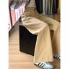 Jeans Khaki Wide Leg Plus Size Feminino Primavera 2025 Novo Cintura Alta para Meninas Cheinhas Casual Solto Versátil Calça Mop