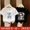 Roupa Infantil 100% Algodão Camiseta Manga Curta para Meninas Top de Verão para Crianças Novo Estilo 2026 Roupas de Verão para Meninas Super Bonito Manga Meia Tendência